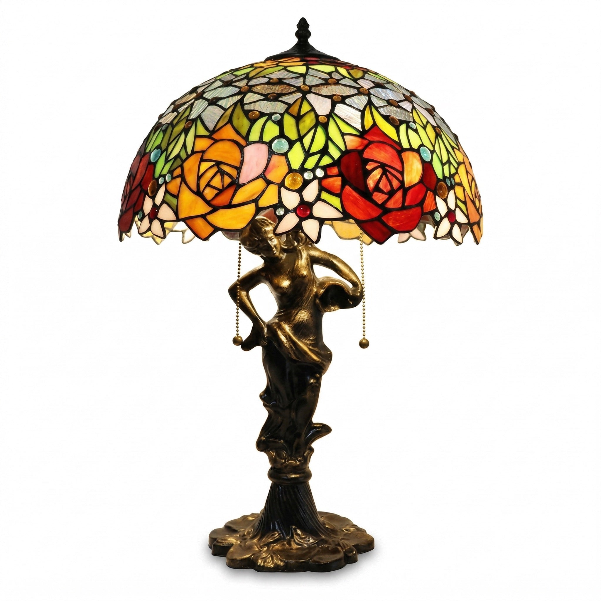 Tiffany Table Lamp - Rose Garden 16"