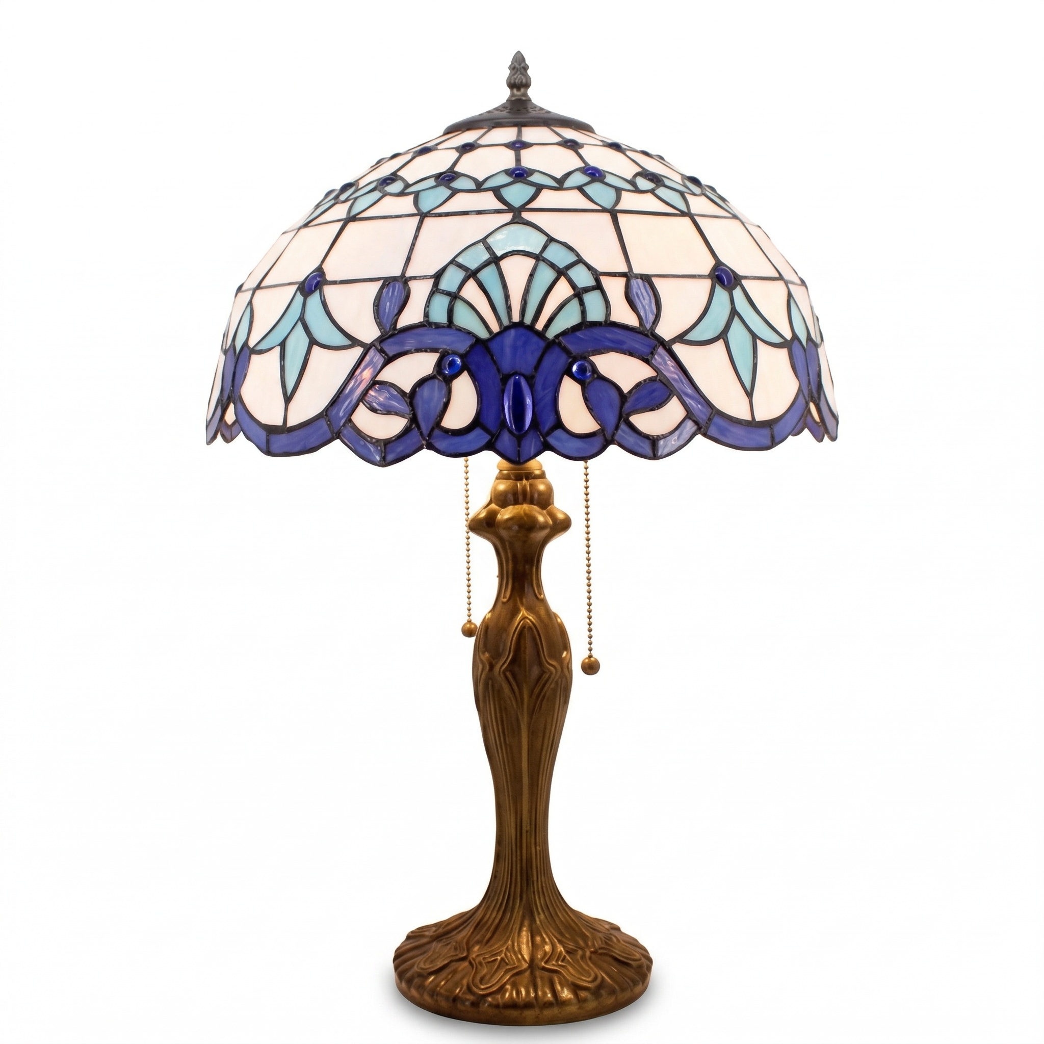 Tiffany Table Lamp - Sapphire Serenade 16"