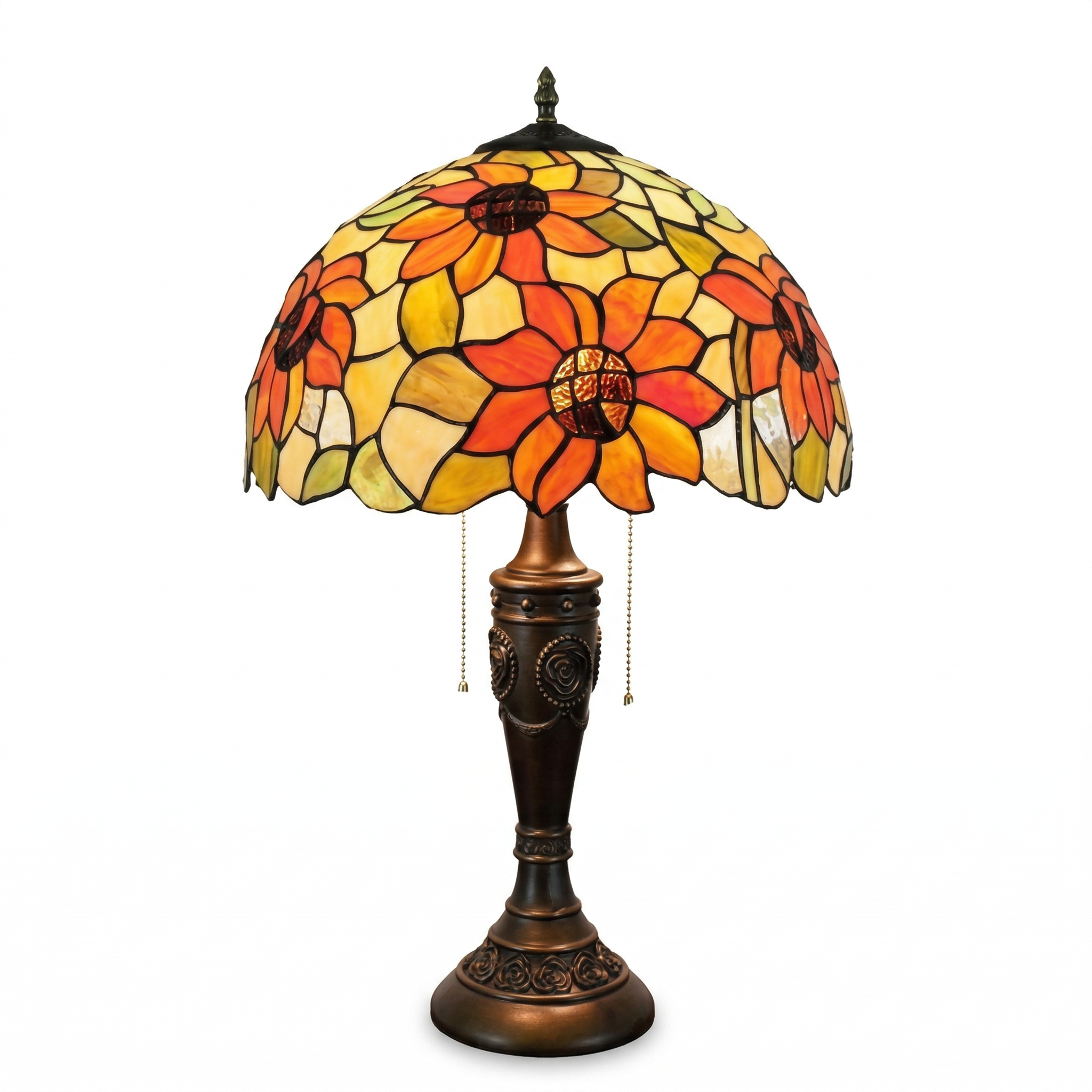 Tiffany Table Lamp - Golden Sunflower 16"