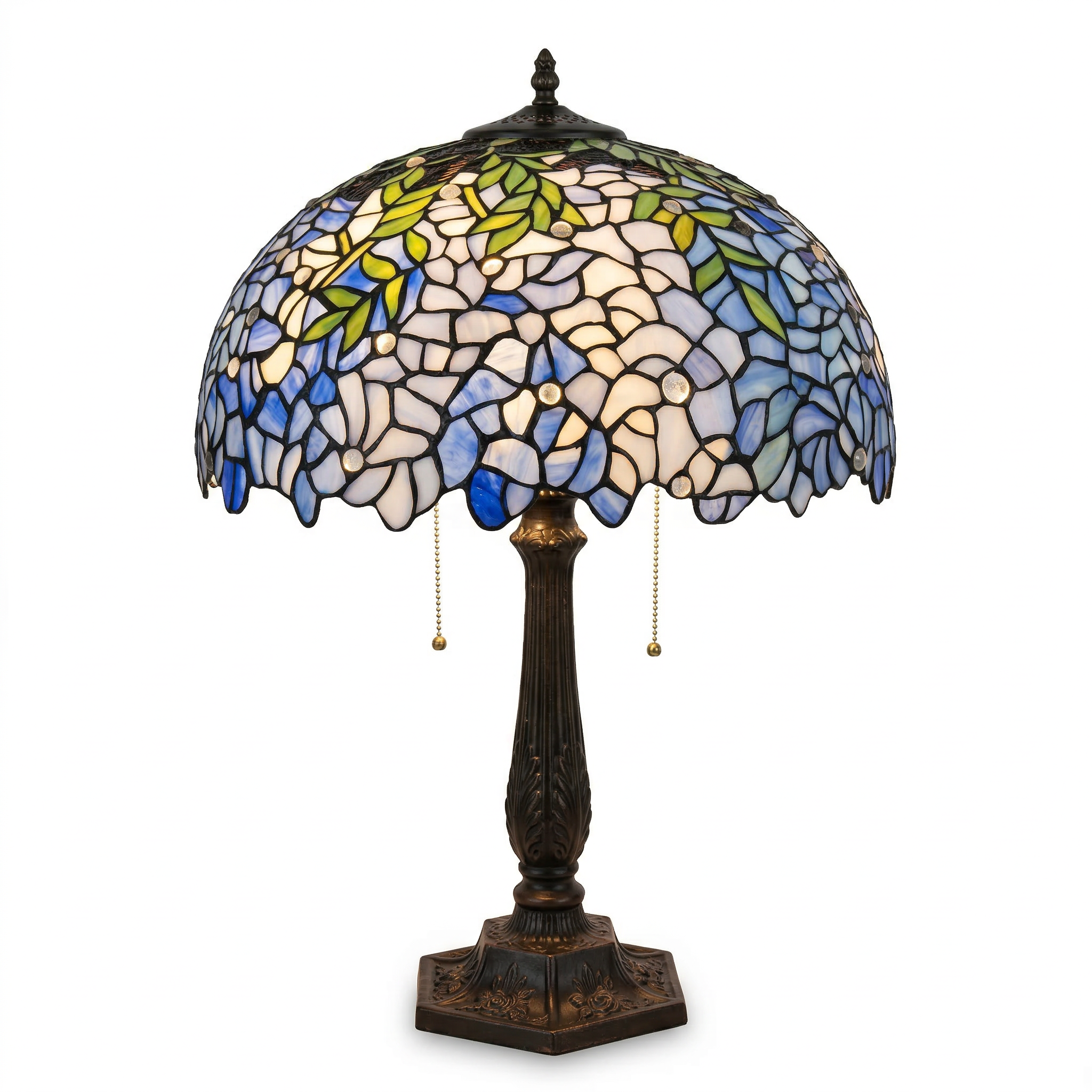 Tiffany Table Lamp - Blue Blossom 16"