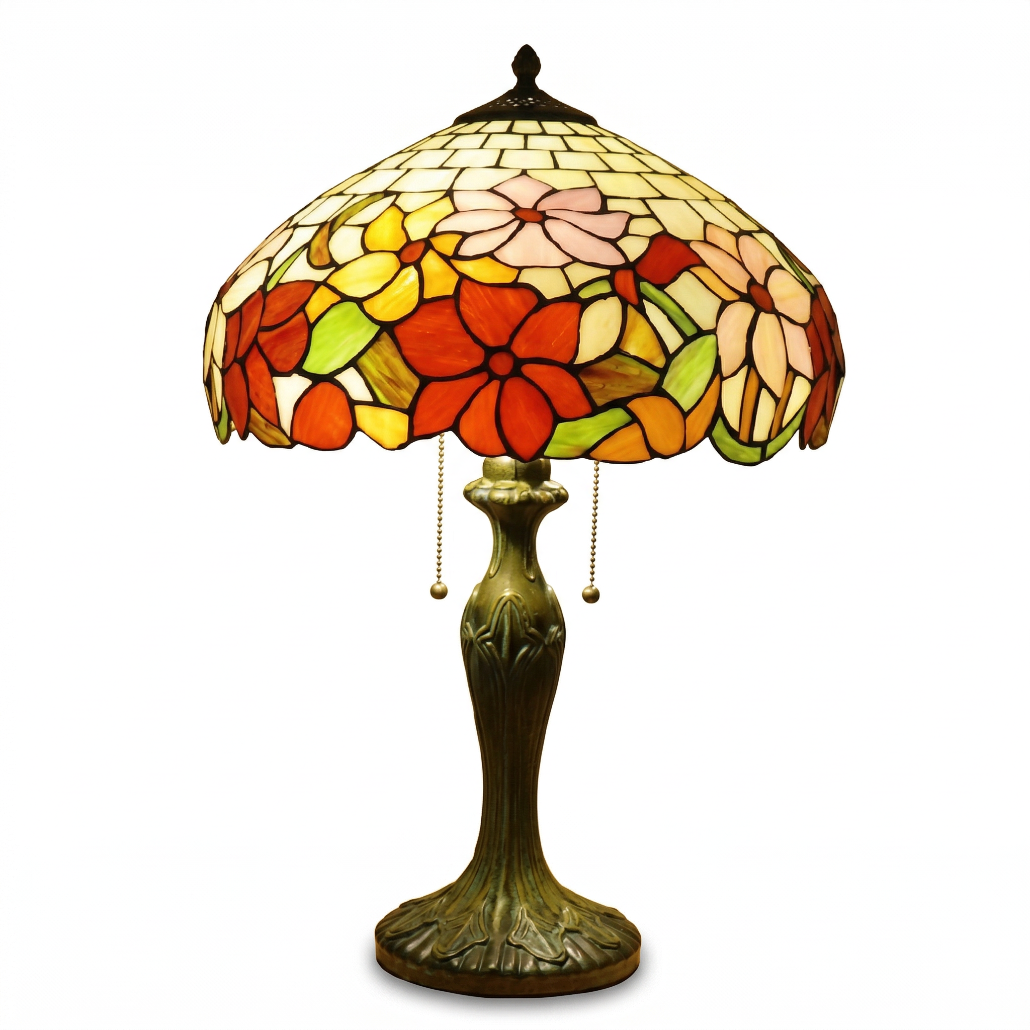 Tiffany Table Lamp - Autumn Bloom 16"