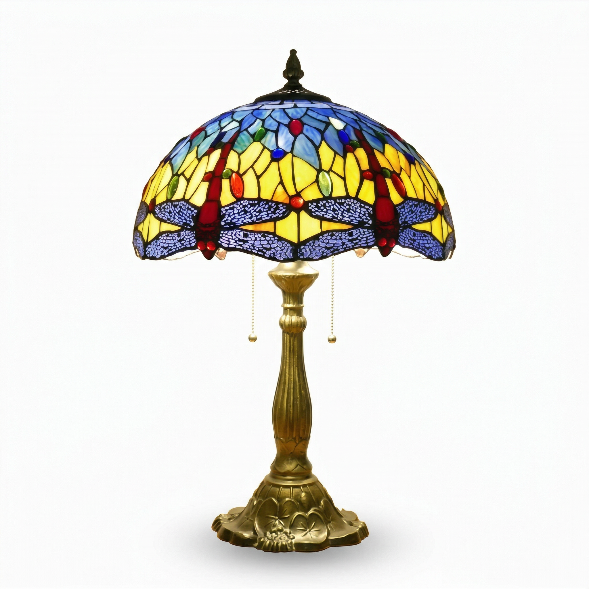 Tiffany Table Lamp - Aurora Dragonfly 16"