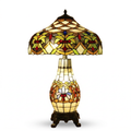 Tiffany Table Lamp - Amber Laurel 16"