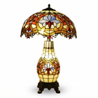 Tiffany Table Lamp - Crownflower Glow 16"