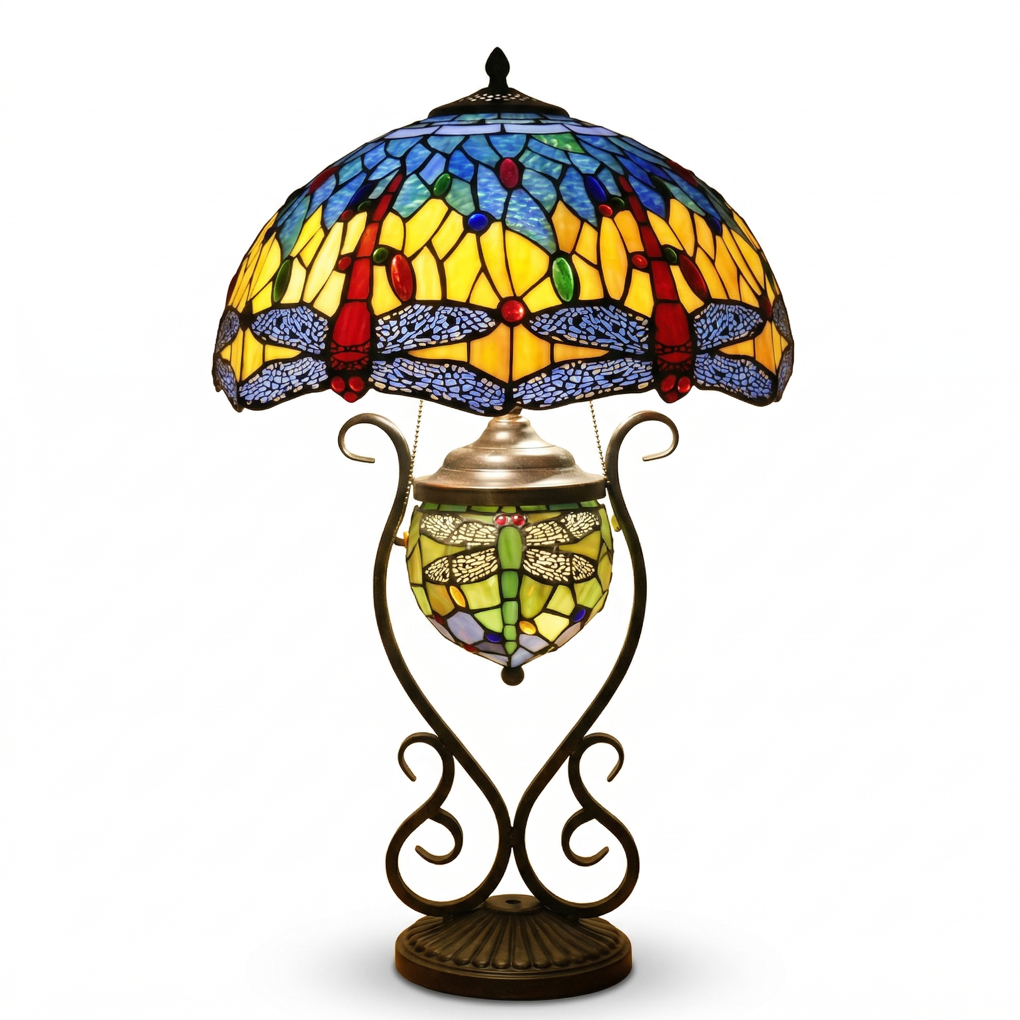 Tiffany Table Lamp - Azure Dragonfly 16"
