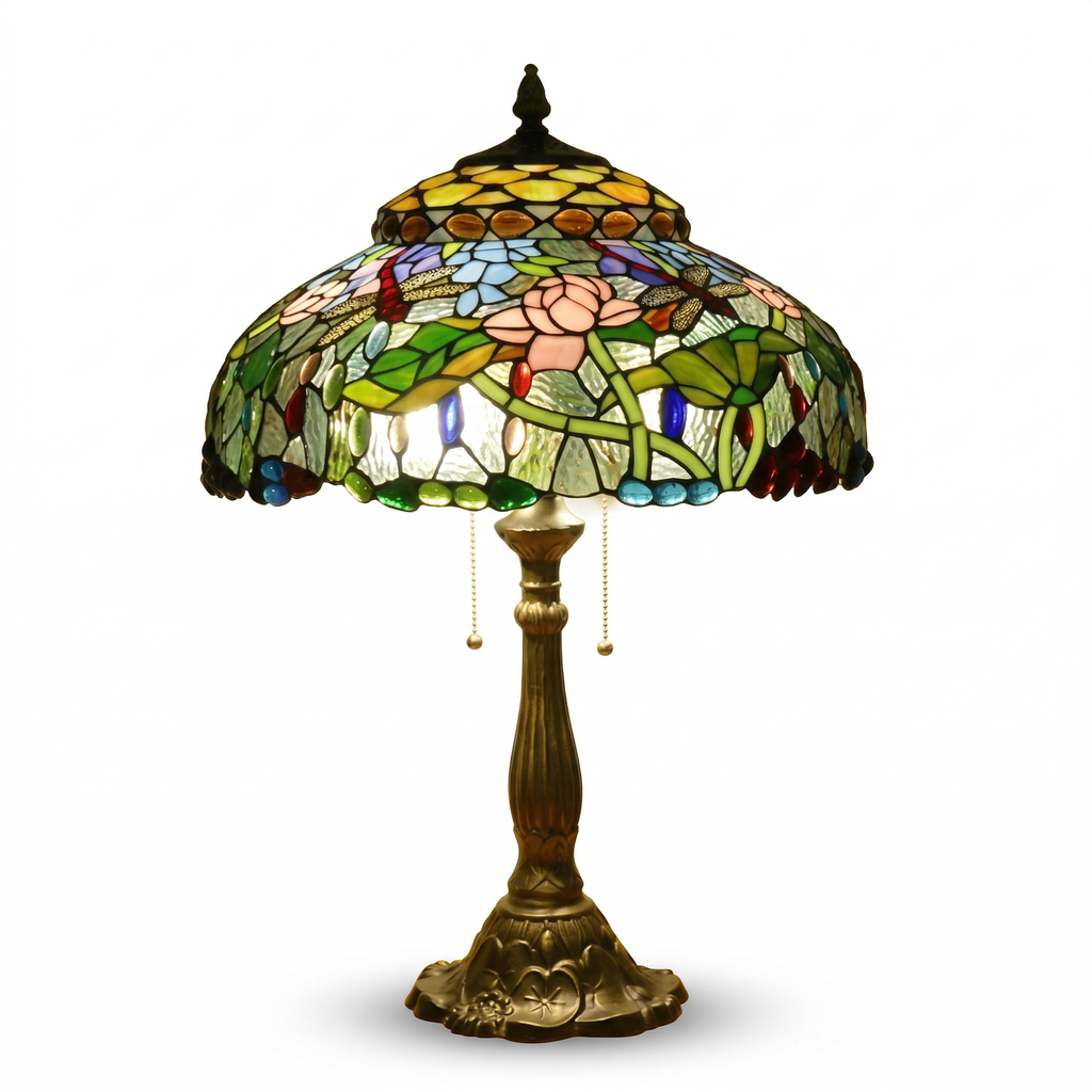 Tiffany Table Lamp - Lotus Meadow 18"