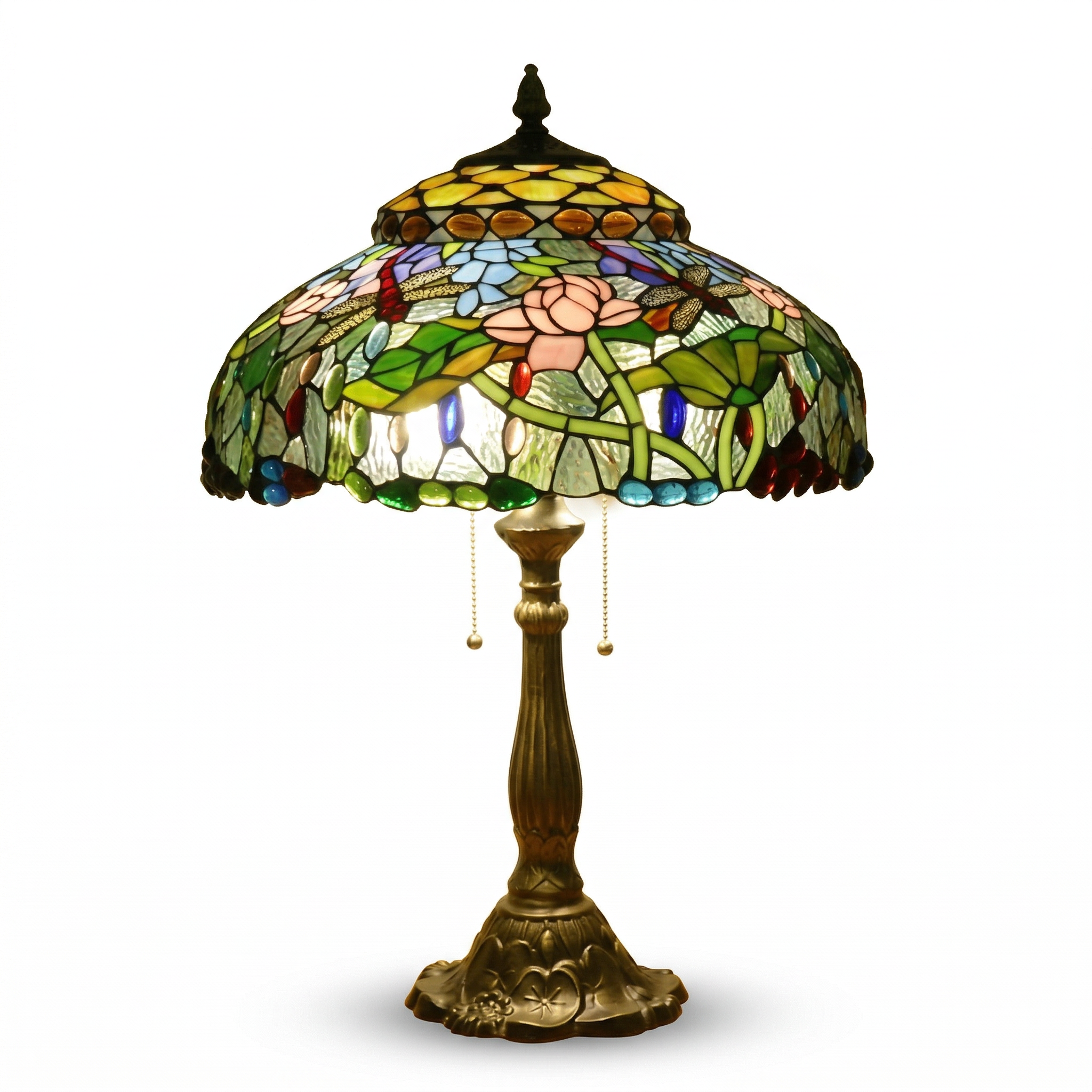Tiffany Table Lamp - Lotus Meadow 18"