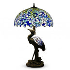 Tiffany Table Lamp - Blue Lagoon Heron 20"