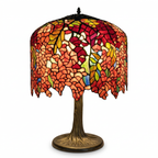 Tiffany Table Lamp - Crimson Maplefall 18"