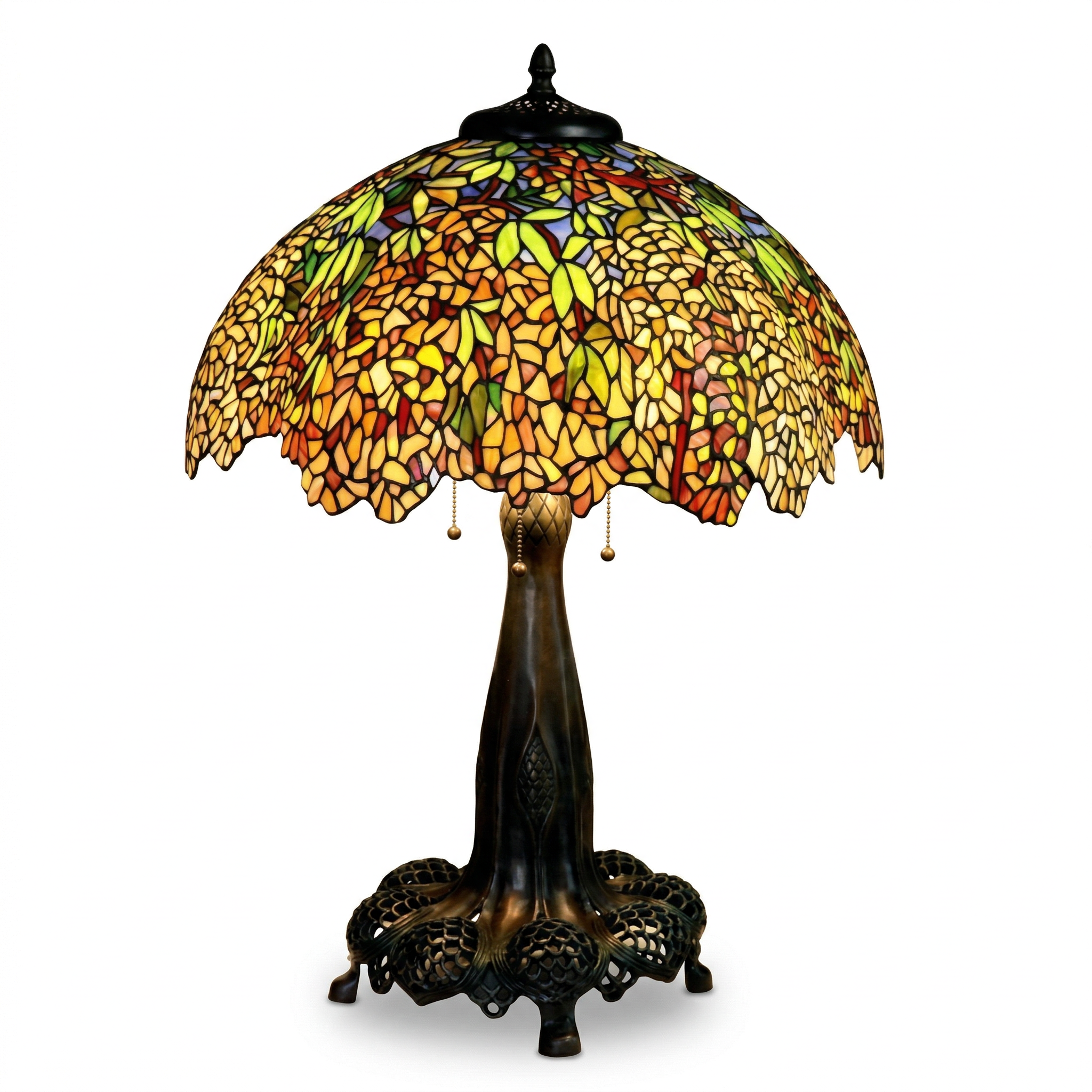 Tiffany Table Lamp - Amber Canopy 20.5"