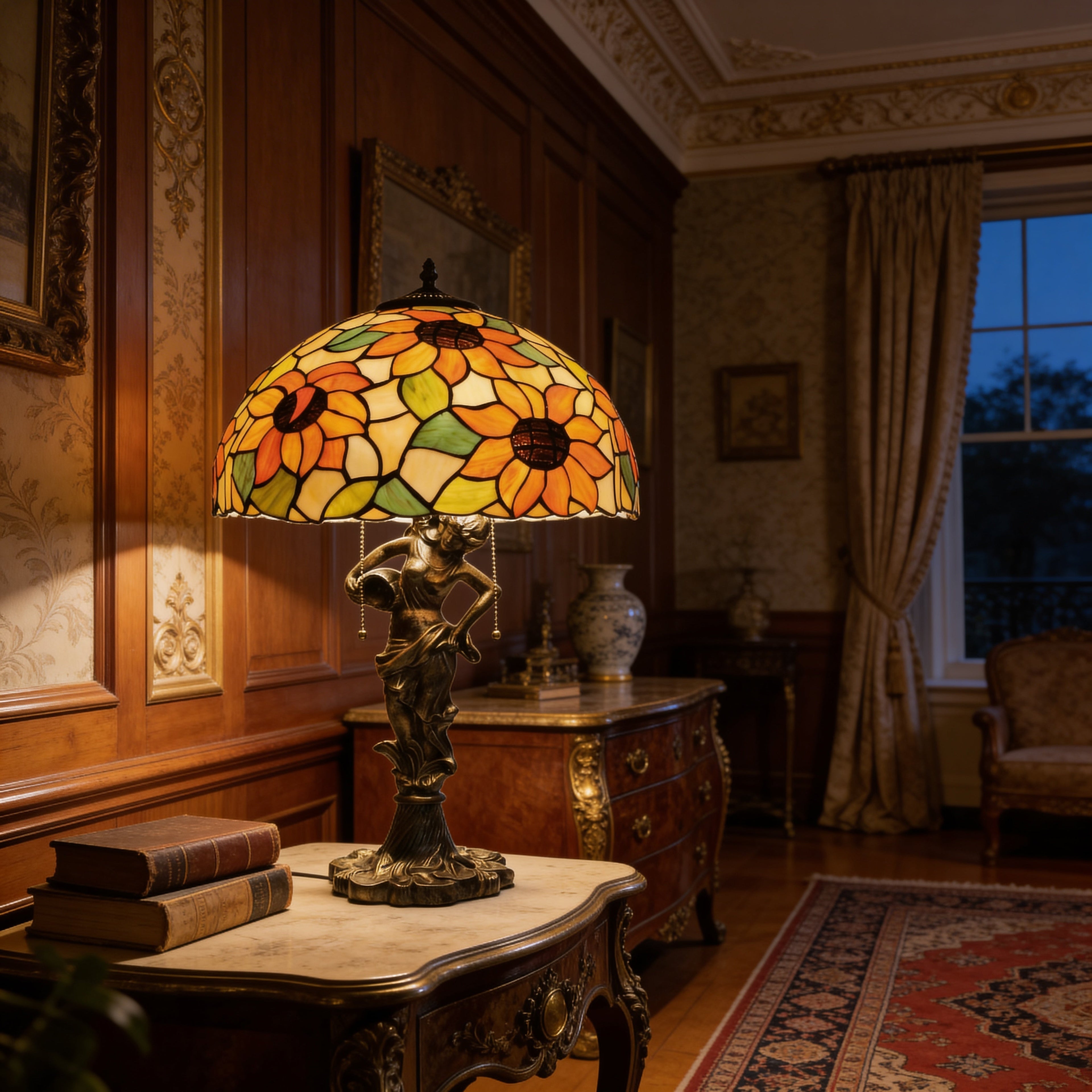 Tiffany Table Lamp - Sunburst Muse 16"