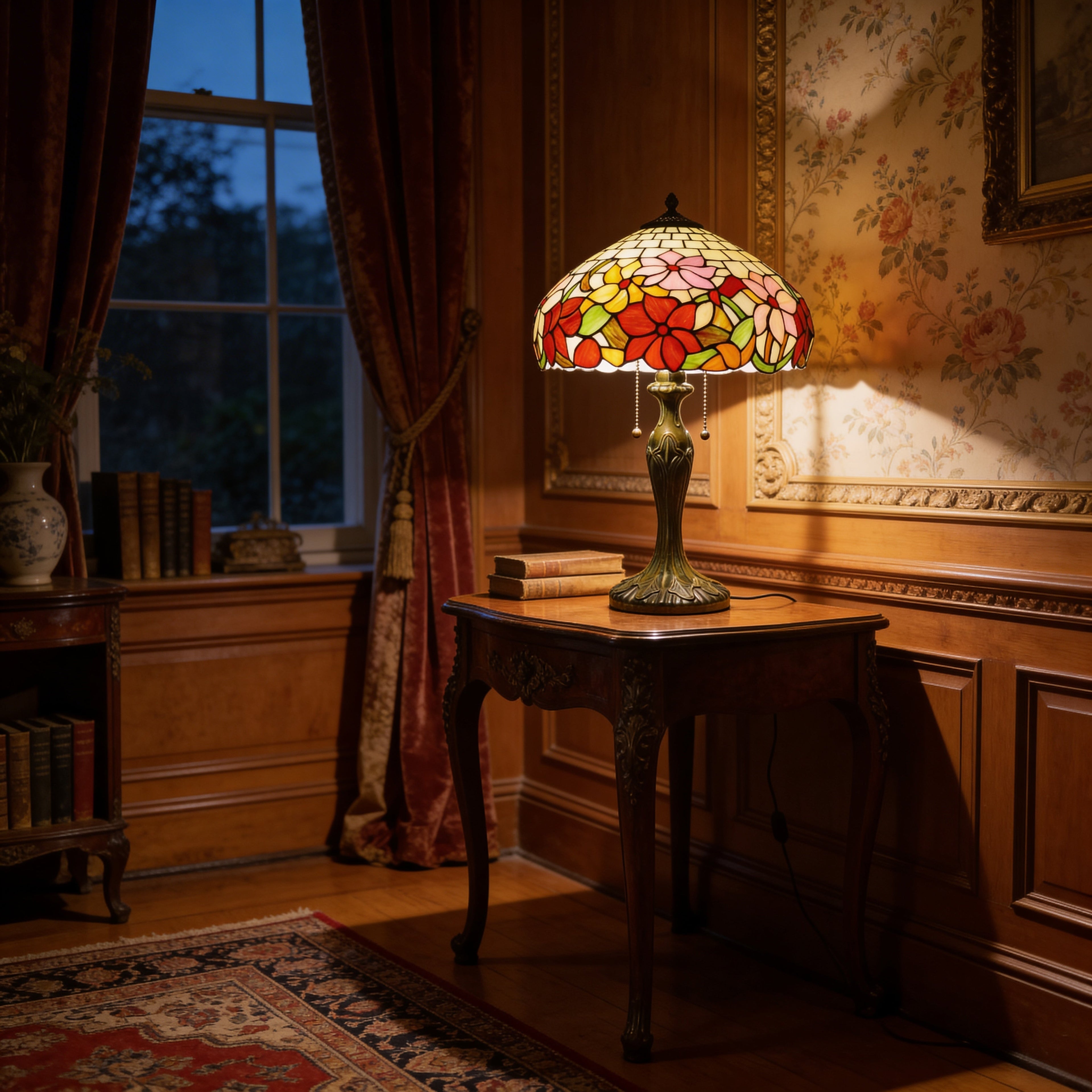 Tiffany Table Lamp - Autumn Bloom 16"