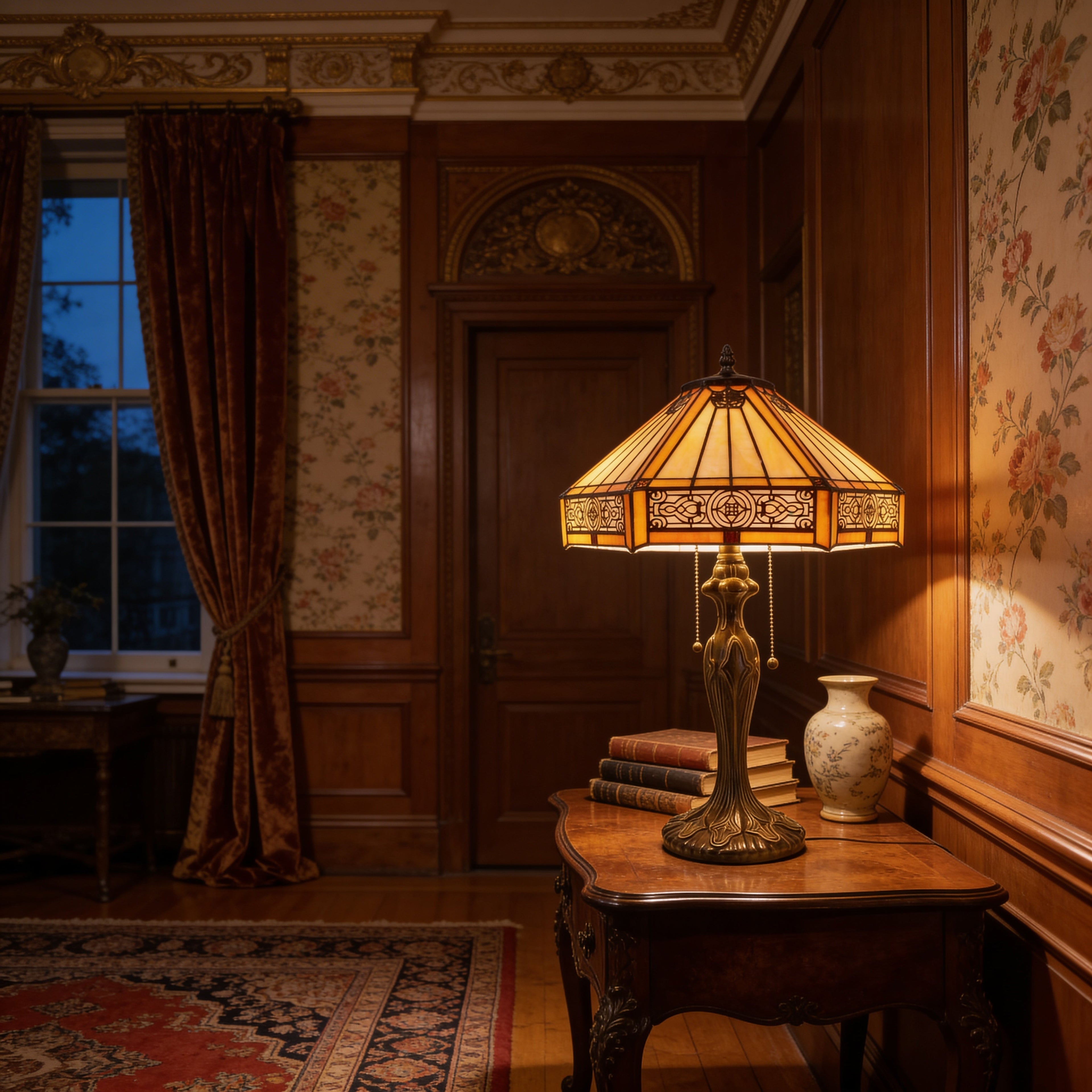 Tiffany Table Lamp - Golden Prairie 16"