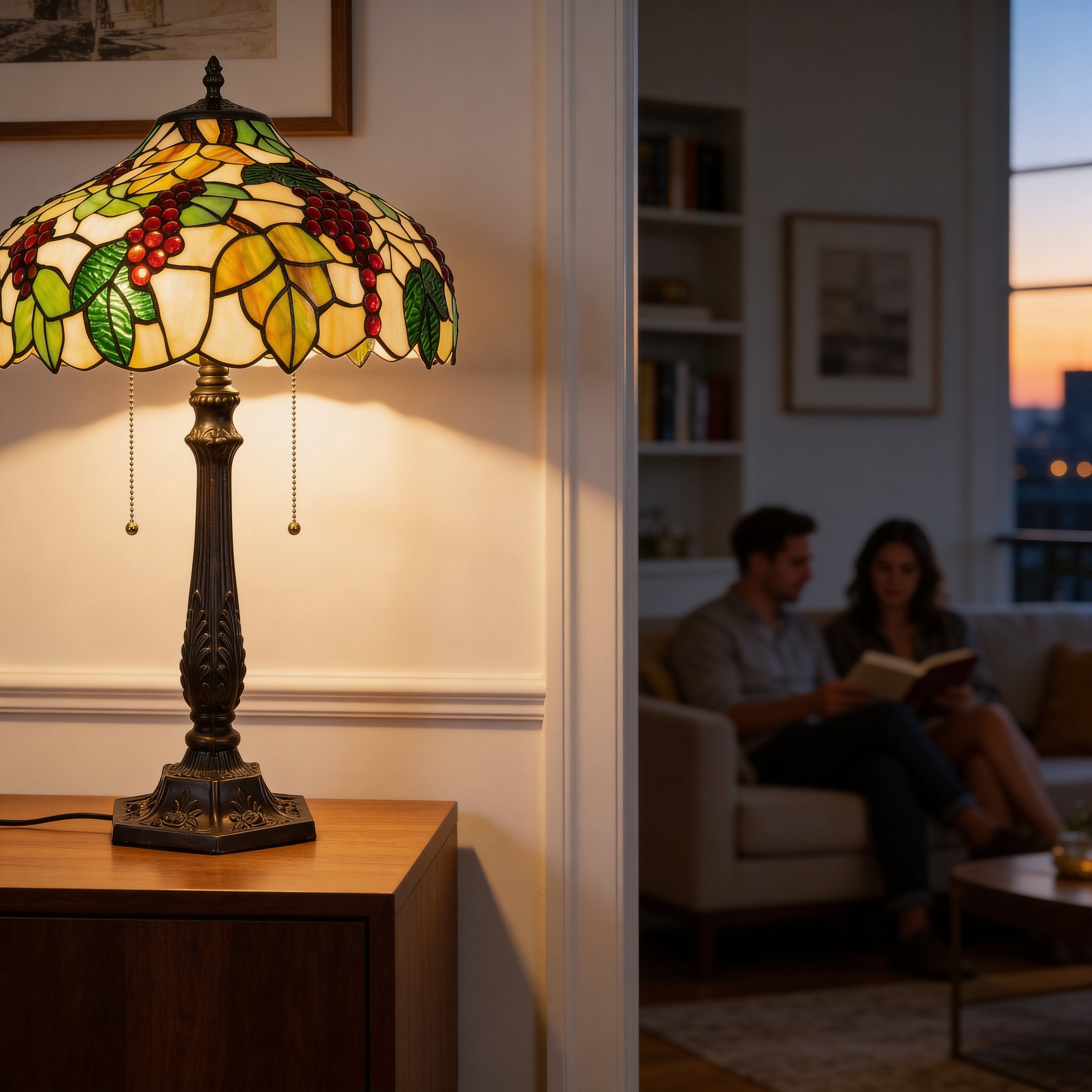 Tiffany Table Lamp - Vine Harvest 16"