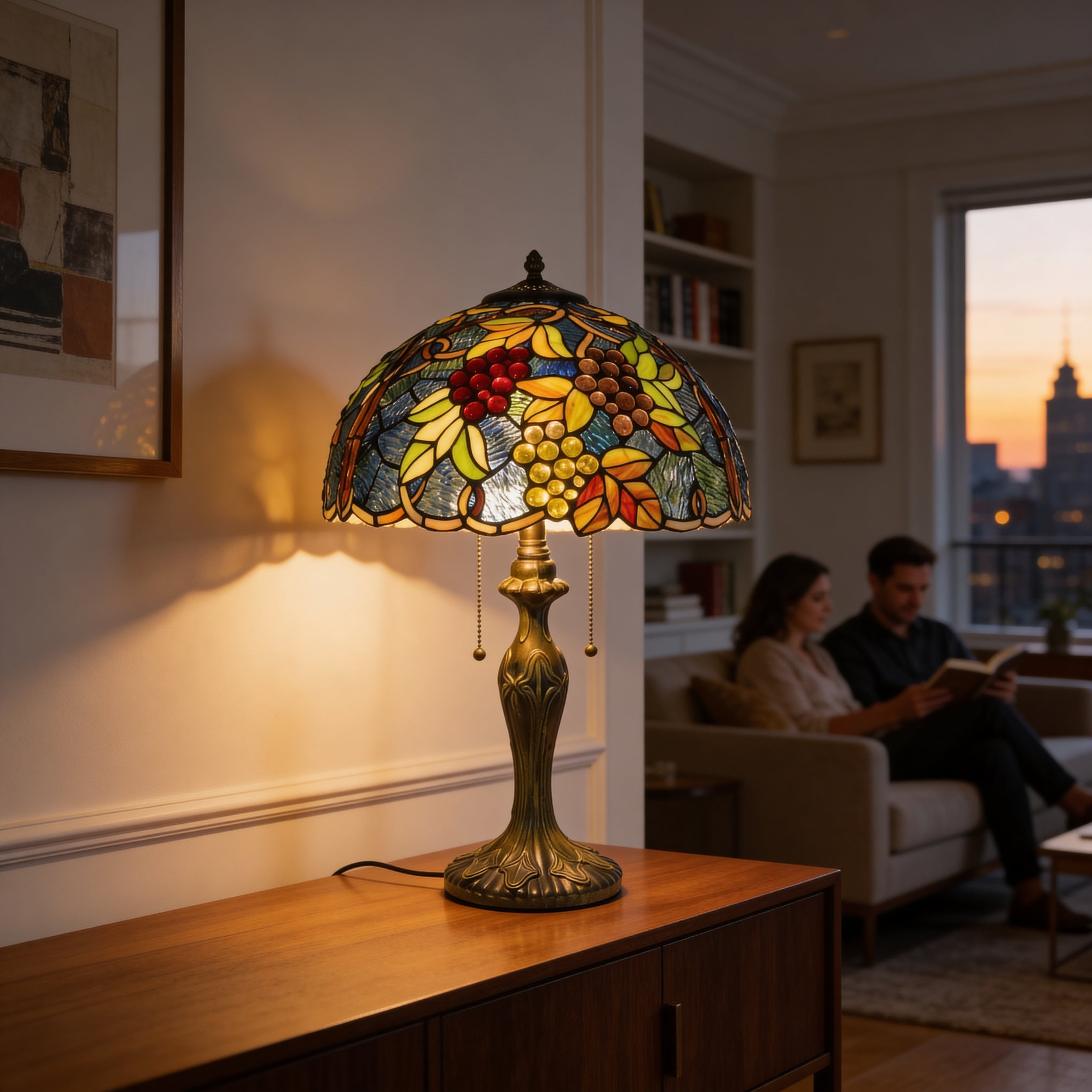 Tiffany Table Lamp - Vineyard Glow 16"