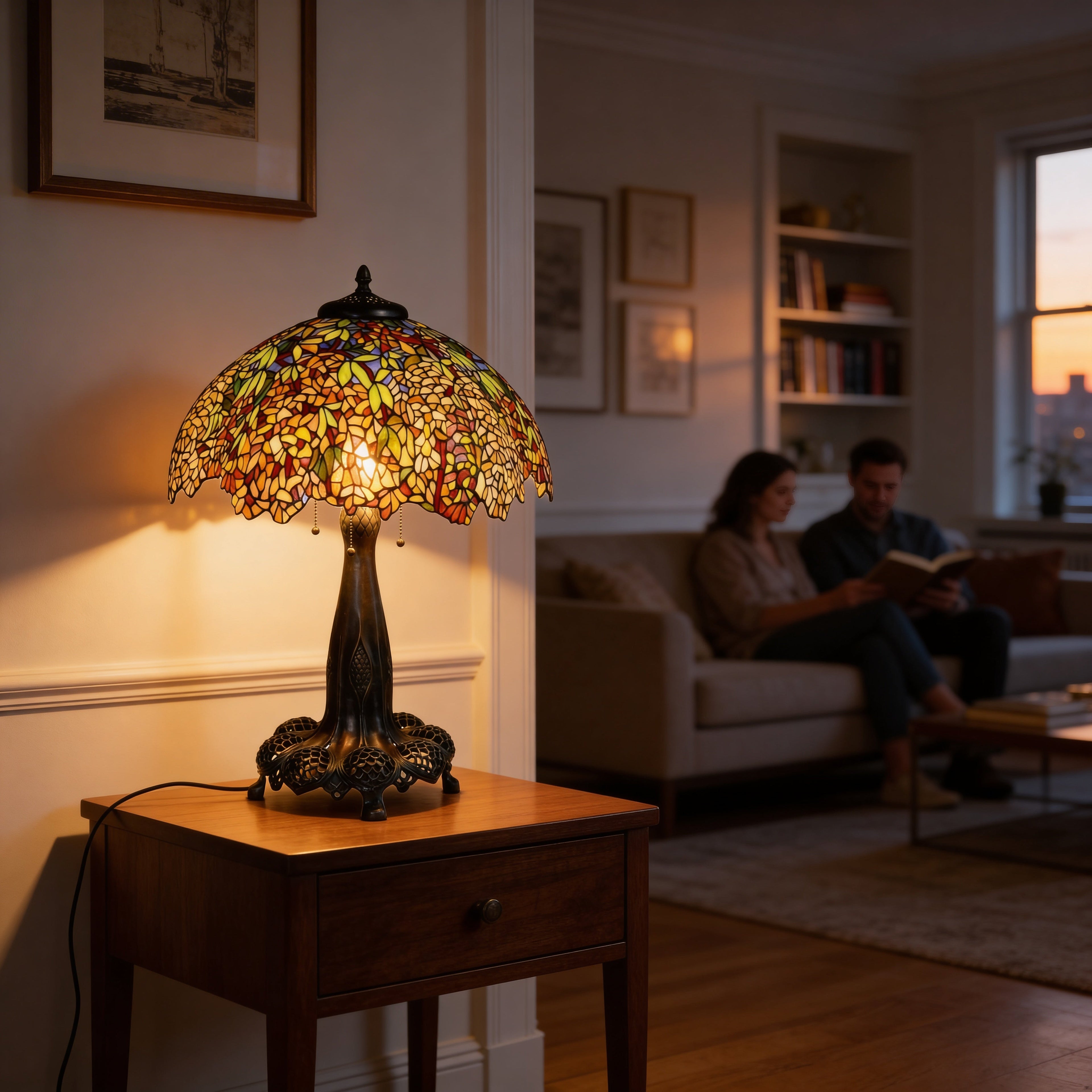 Tiffany Table Lamp - Amber Canopy 20.5"