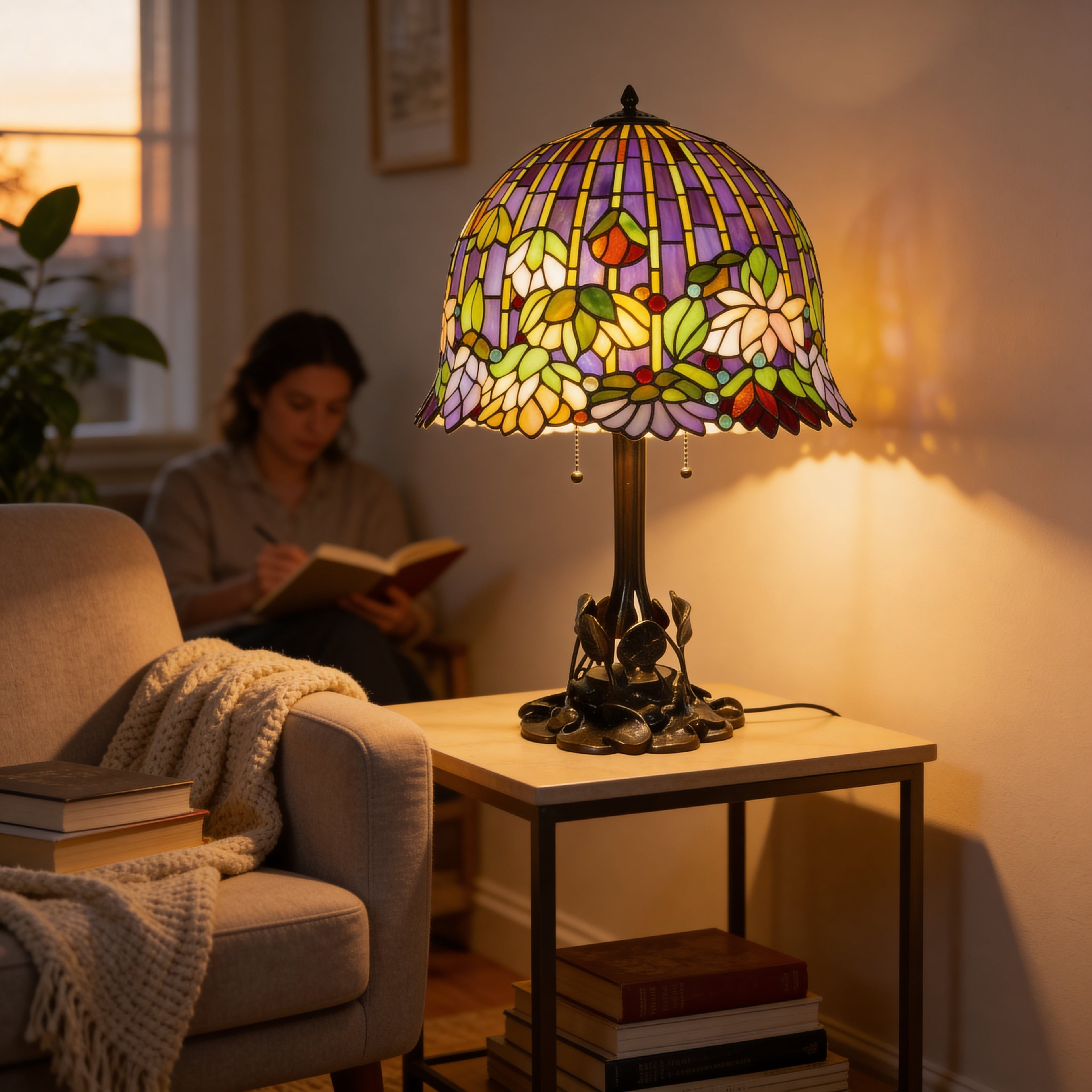 Tiffany Table Lamp - Lush Garden 18"