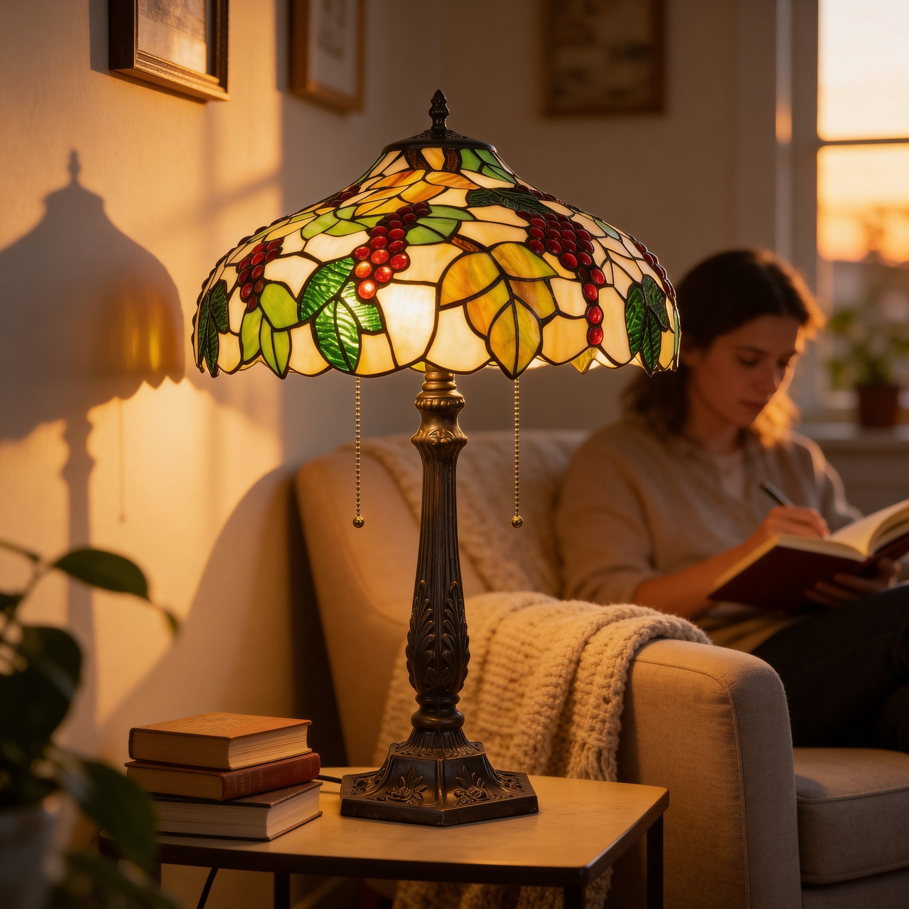 Tiffany Table Lamp - Vine Harvest 16"
