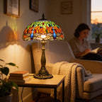 Tiffany Table Lamp - Amber Dragonfly 16"