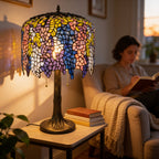 Tiffany Table Lamp - Wisteria Nightfall 14"