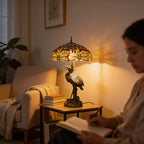 Tiffany Table Lamp - Golden Heron Dragonfly 20"