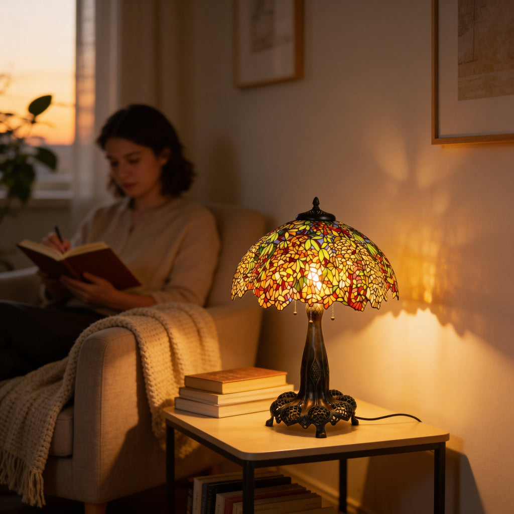 Tiffany Table Lamp - Amber Canopy 20.5"