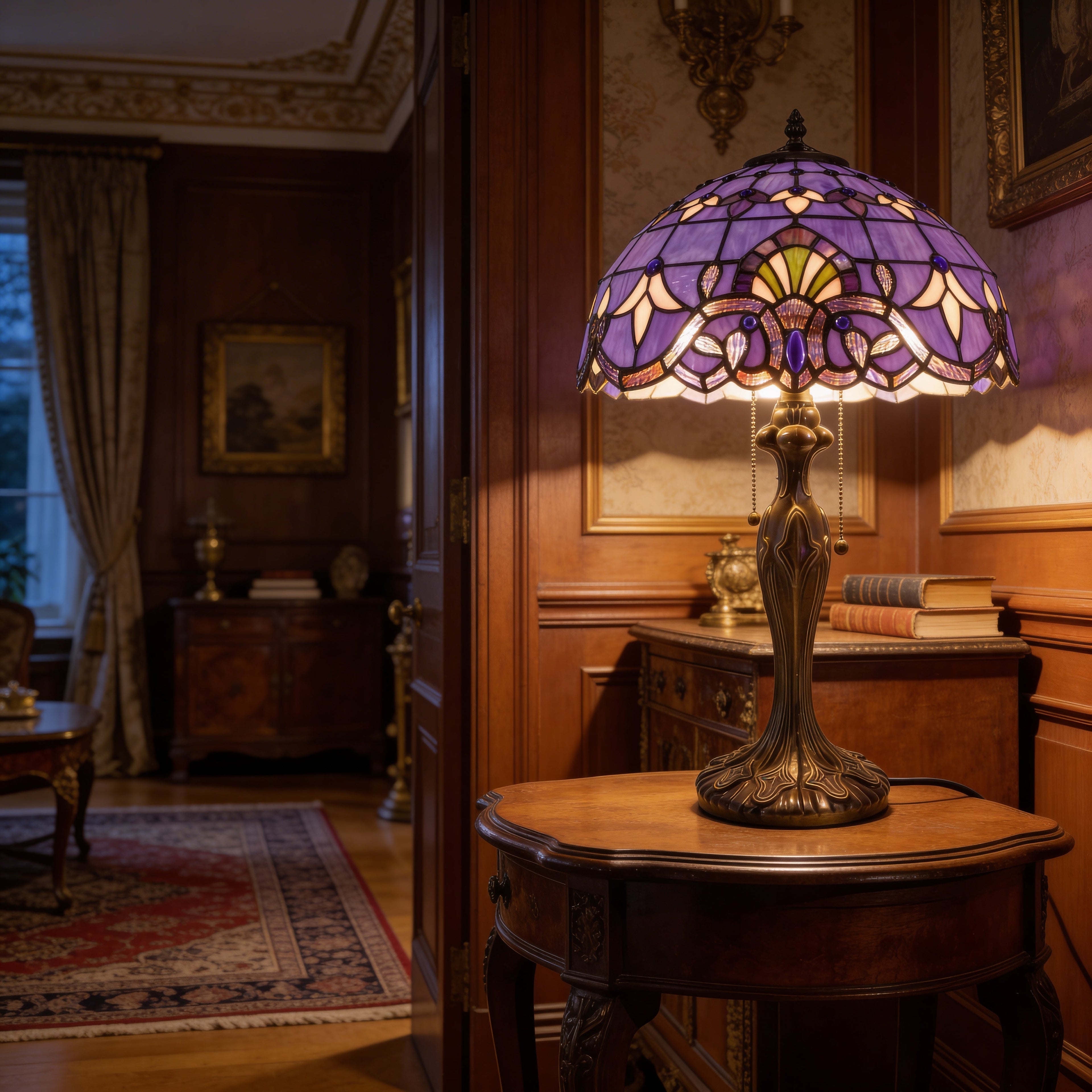 Tiffany Table Lamp - Amethyst 16"