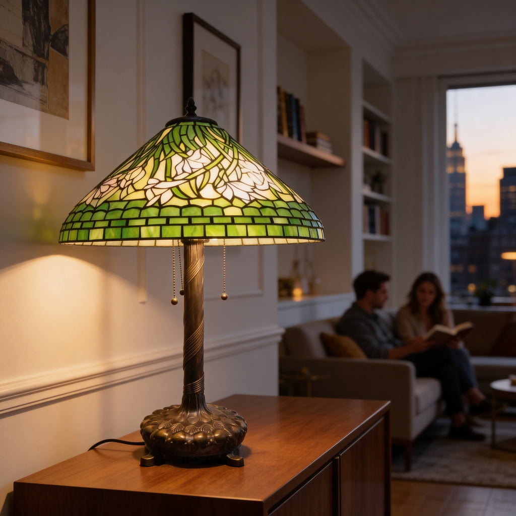 Tiffany Table Lamp - Verdant Lilyglow 20"