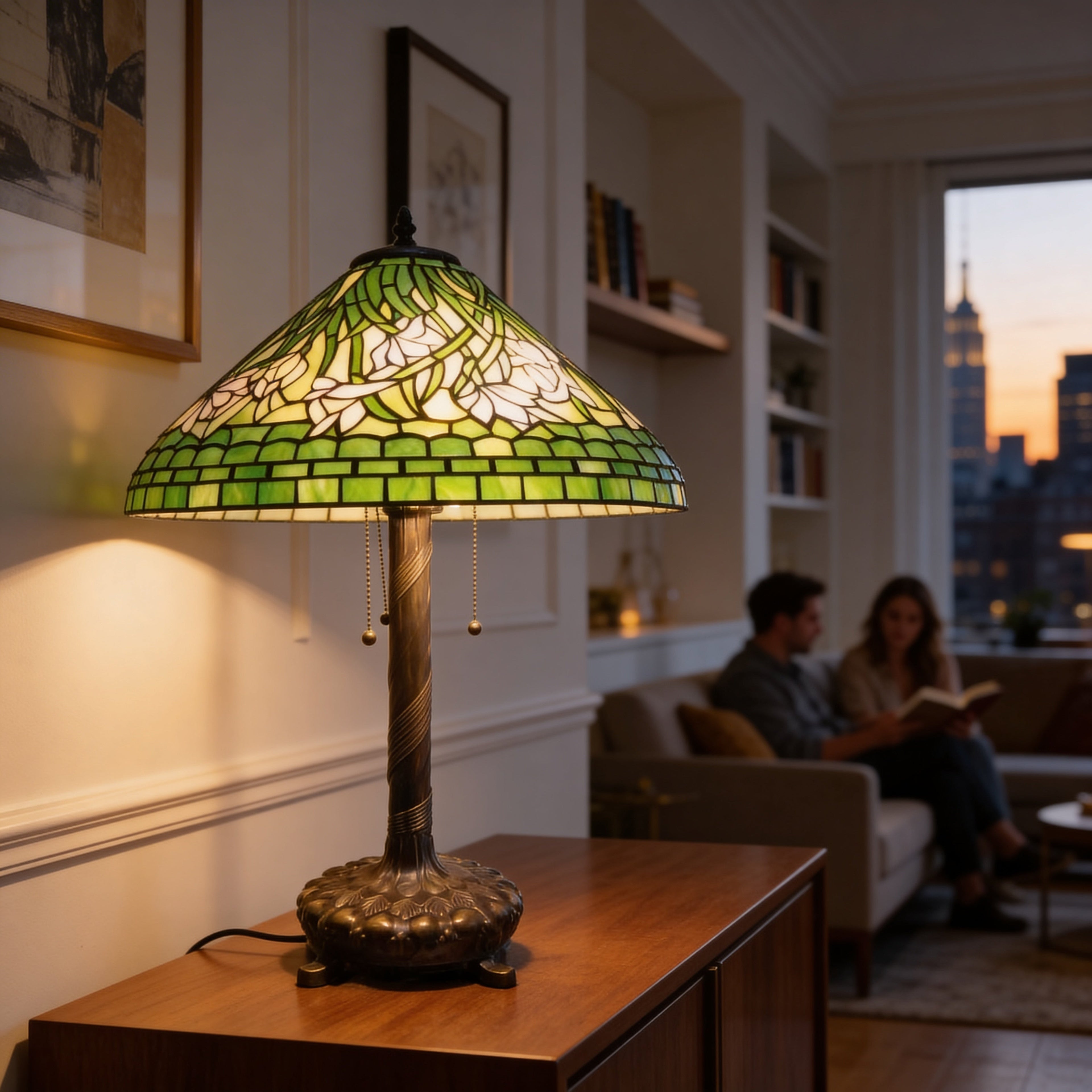 Tiffany Table Lamp - Verdant Lilyglow 20"