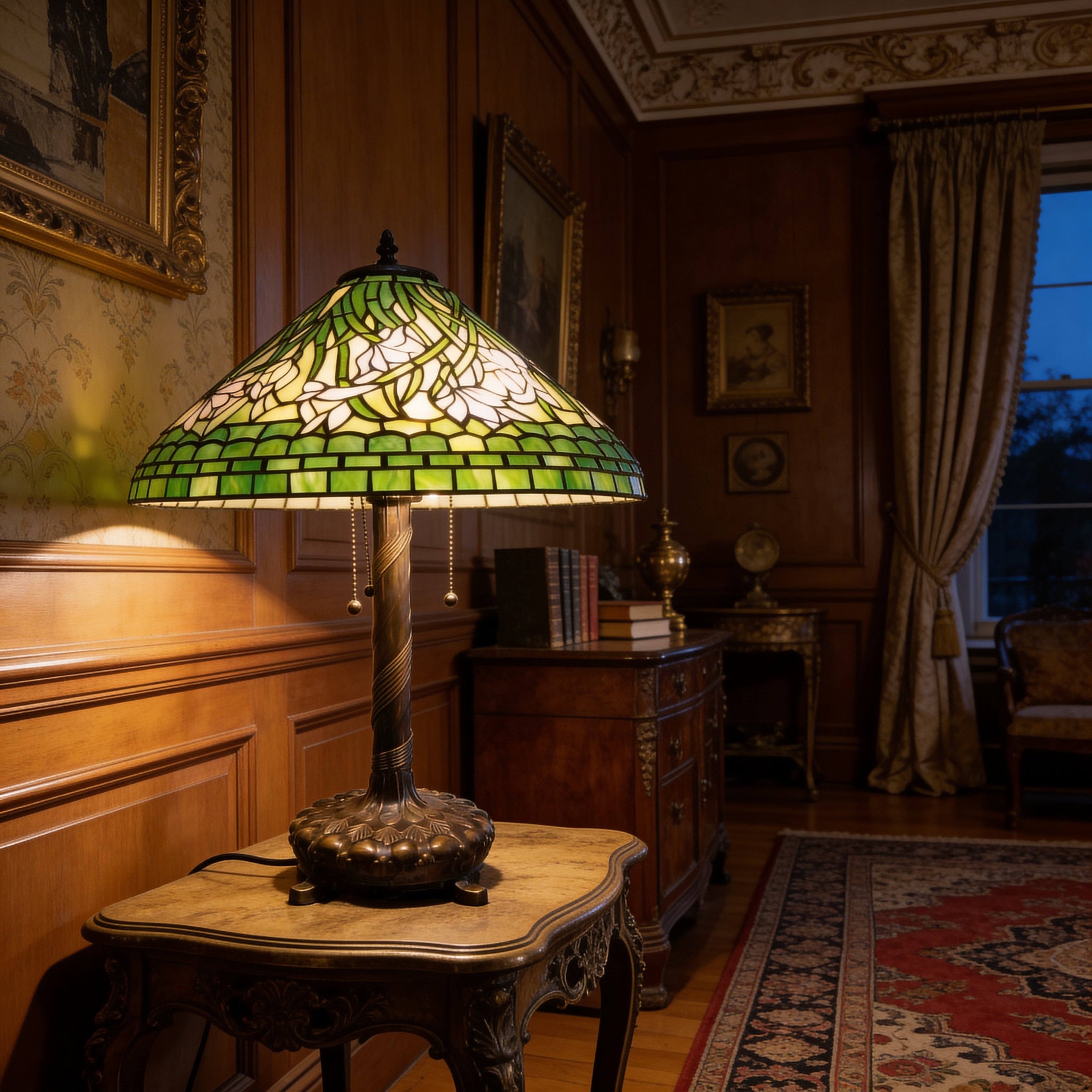 Tiffany Table Lamp - Verdant Lilyglow 20"